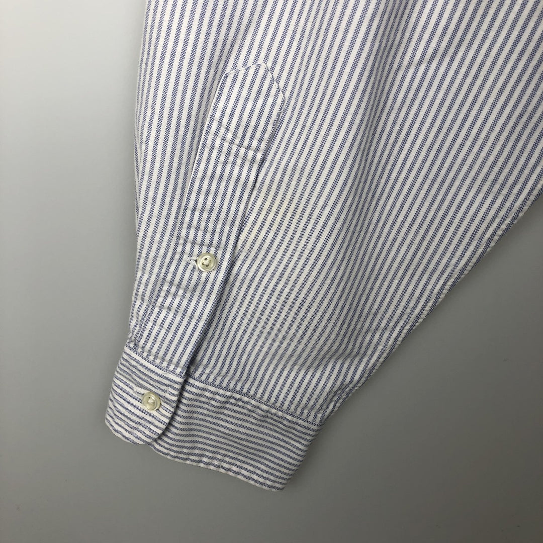 Ralph Lauren YARMOUTH Long Sleeve Button-Down Striped Shirt, Men's XL cotton pale white type Vintage Second Hand