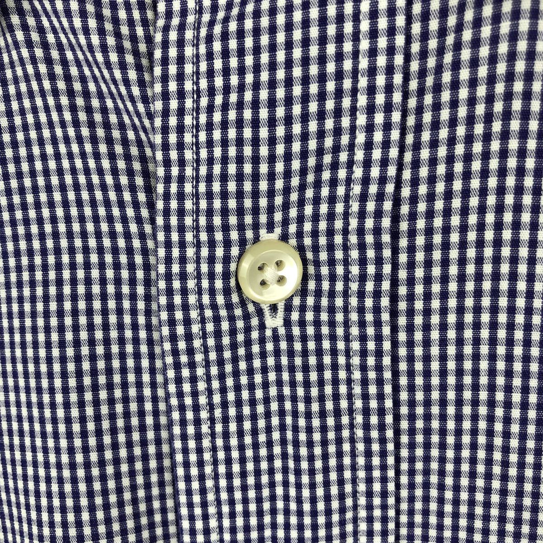 Ralph Lauren YARMOUTH Gingham Check Long Sleeve Button-Down Check Shirt Men's Size L cotton blue type Vintage Second Hand
