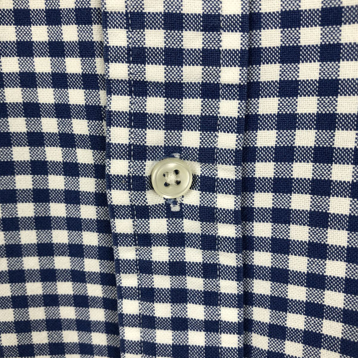 Ralph Lauren gingham check long-sleeved button-down shirt, men's size L (approx.) cotton blue type Vintage Second Hand