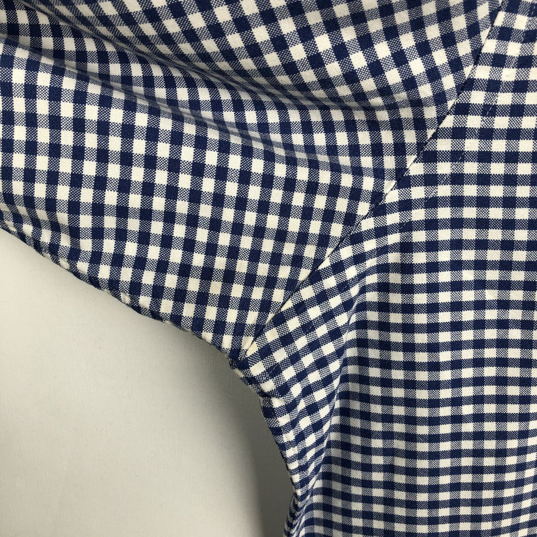 Ralph Lauren gingham check long-sleeved button-down shirt, men's size L (approx.) cotton blue type Vintage Second Hand
