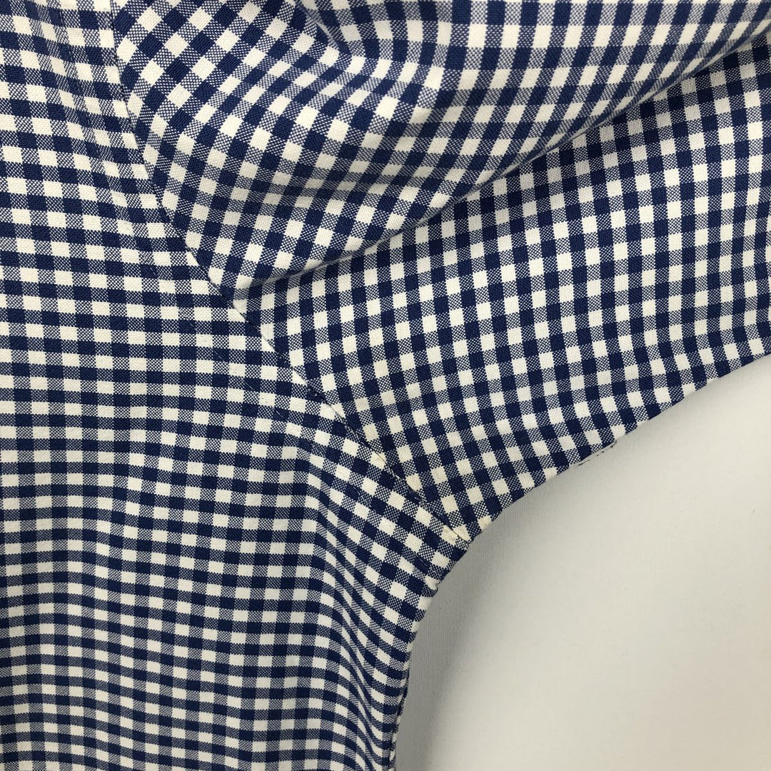 Ralph Lauren gingham check long-sleeved button-down shirt, men's size L (approx.) cotton blue type Vintage Second Hand