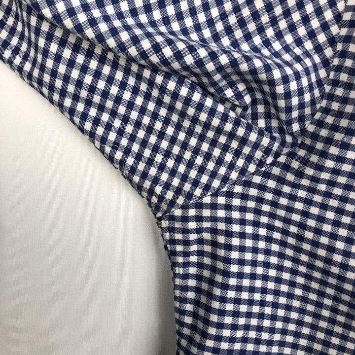 Ralph Lauren gingham check long-sleeved button-down shirt, men's size L (approx.) cotton blue type Vintage Second Hand