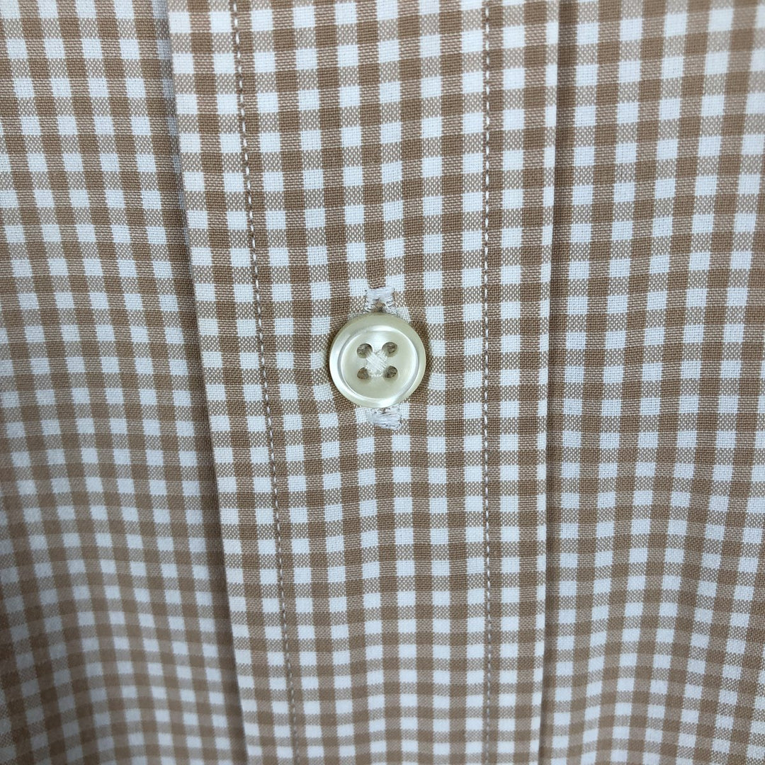 Ralph Lauren CUSTOM FIT Gingham Check Long Sleeve Button Down Check Shirt Men's L size cotton orange type Vintage Second Hand