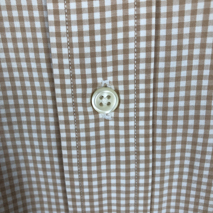 Ralph Lauren CUSTOM FIT Gingham Check Long Sleeve Button Down Check Shirt Men's L size cotton orange type Vintage Second Hand