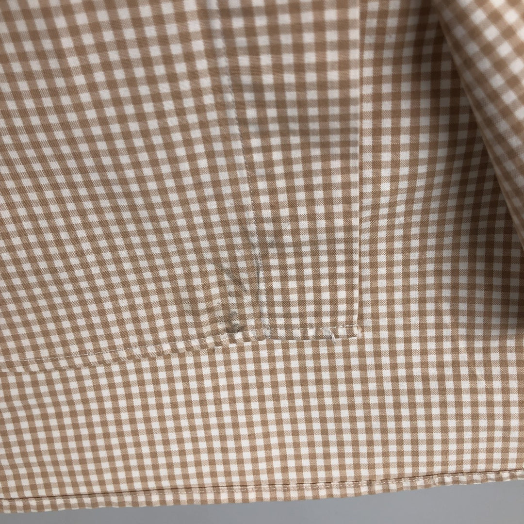 Ralph Lauren CUSTOM FIT Gingham Check Long Sleeve Button Down Check Shirt Men's L size cotton orange type Vintage Second Hand