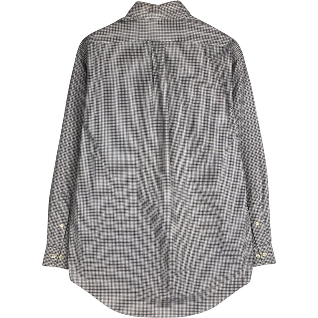 Ralph Lauren YARMOUTH Long Sleeve Button-Down Check Shirt, Men's Size M cotton white type Vintage Second Hand