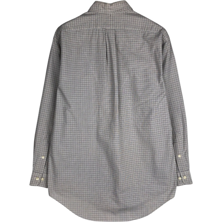 Ralph Lauren YARMOUTH Long Sleeve Button-Down Check Shirt, Men's Size M cotton white type Vintage Second Hand