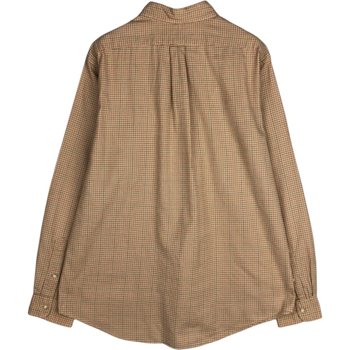 Ralph Lauren POLO by Ralph Lauren CUSTOM FIT long-sleeved button-down check shirt, men's size XL cotton brown type Vintage Second Hand