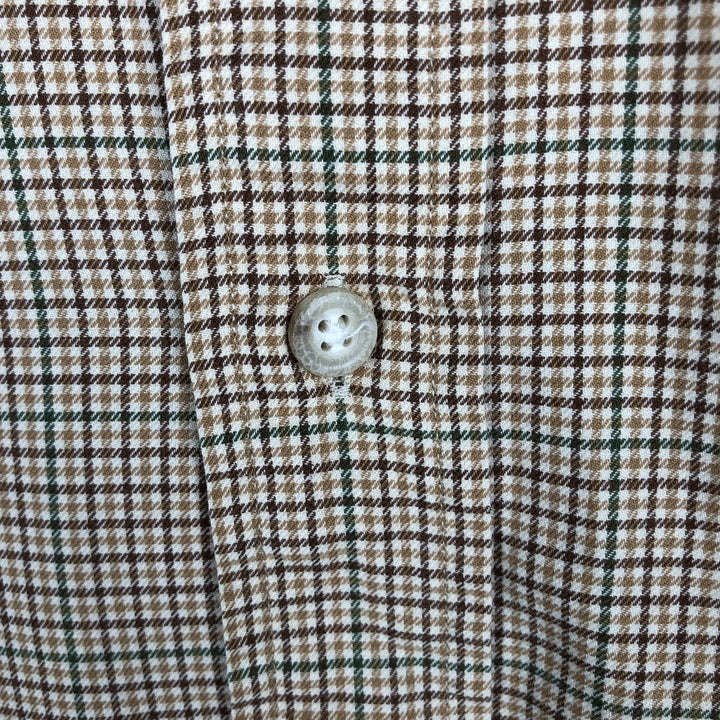 Ralph Lauren POLO by Ralph Lauren CUSTOM FIT long-sleeved button-down check shirt, men's size XL cotton brown type Vintage Second Hand