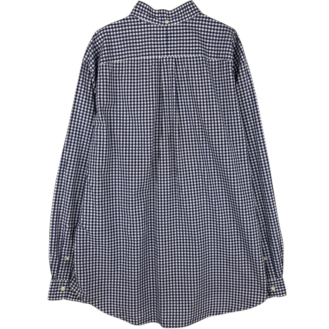 Ralph Lauren Classic Fit Gingham Check Long Sleeve Button Down Check Shirt Men's XL cotton white type Vintage Second Hand
