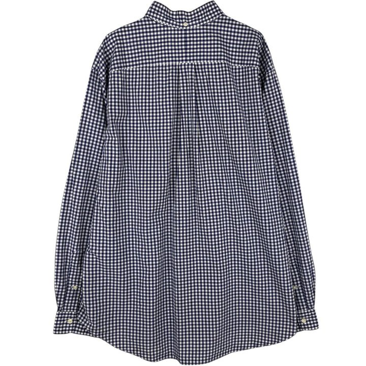 Ralph Lauren Classic Fit Gingham Check Long Sleeve Button Down Check Shirt Men's XL cotton white type Vintage Second Hand