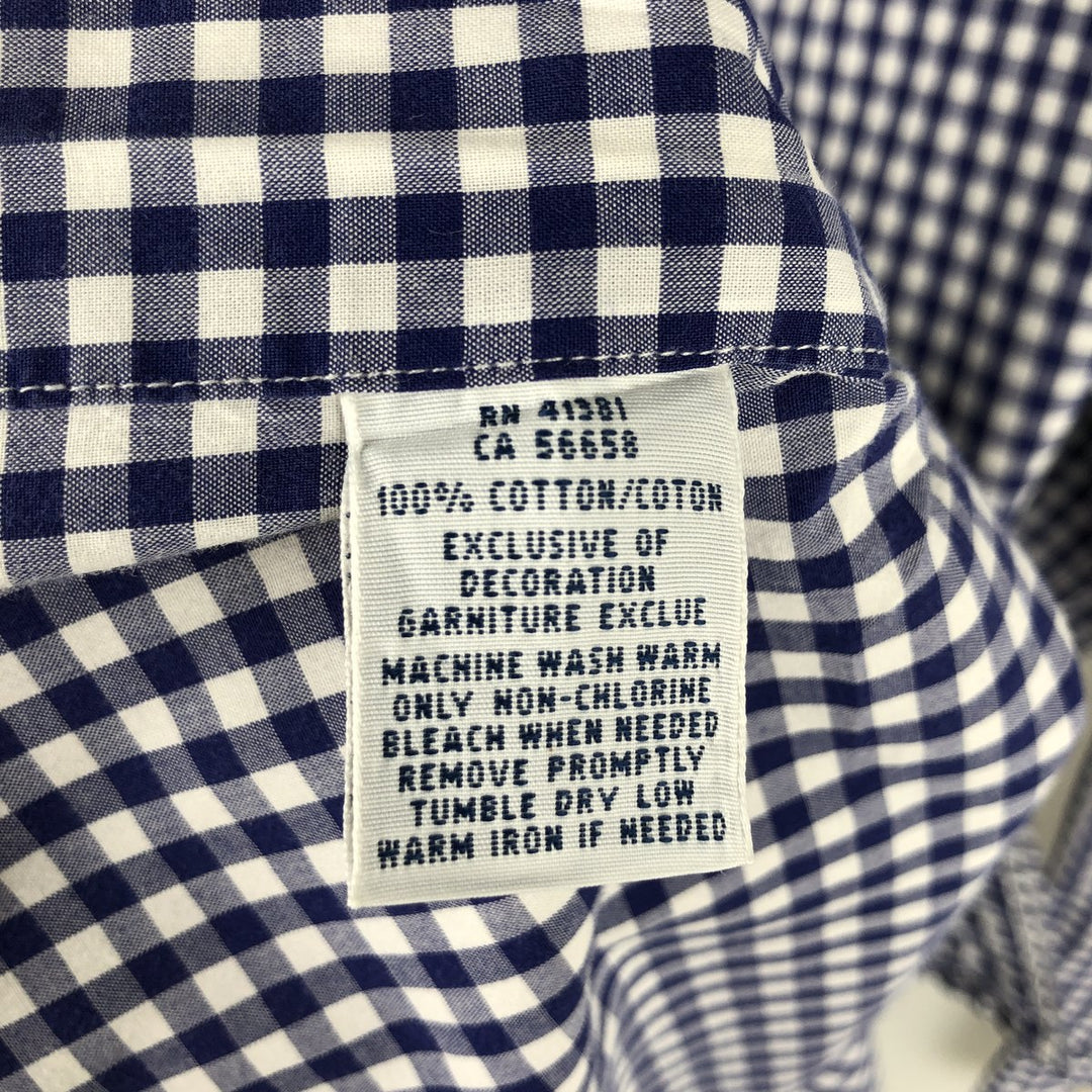 Ralph Lauren Classic Fit Gingham Check Long Sleeve Button Down Check Shirt Men's XL cotton white type Vintage Second Hand