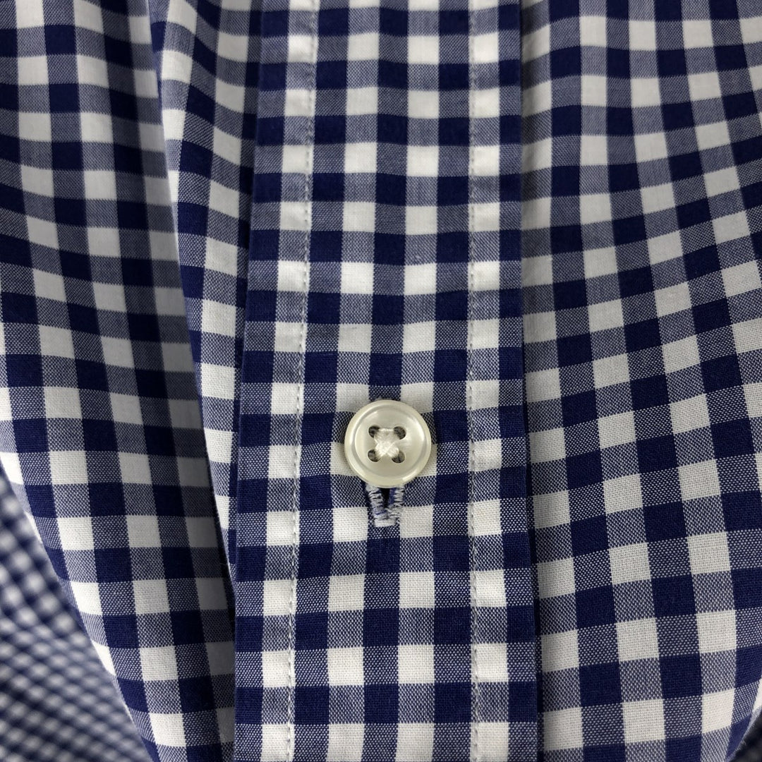 Ralph Lauren Classic Fit Gingham Check Long Sleeve Button Down Check Shirt Men's XL cotton white type Vintage Second Hand