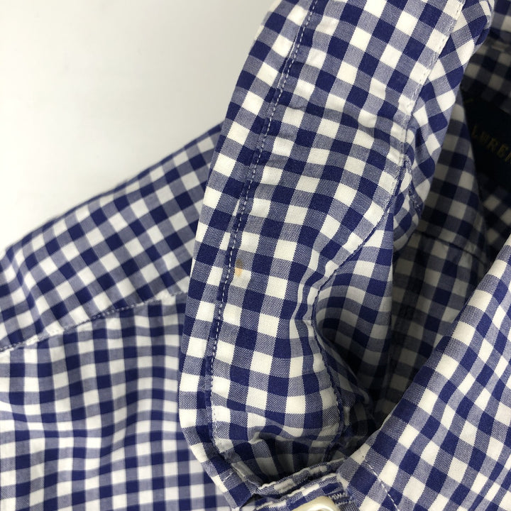 Ralph Lauren Classic Fit Gingham Check Long Sleeve Button Down Check Shirt Men's XL cotton white type Vintage Second Hand
