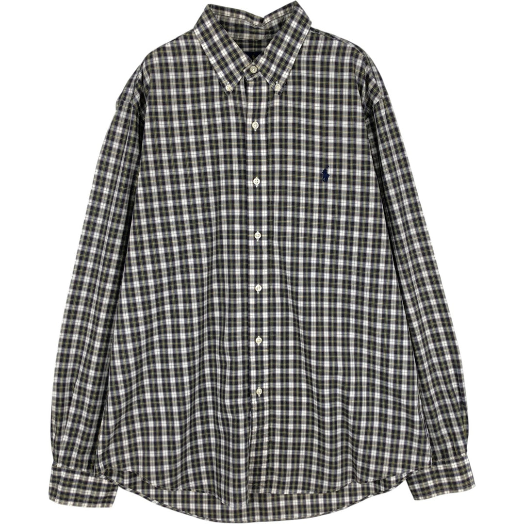 Ralph Lauren long sleeve button down check shirt, men's size L cotton multicolor Vintage Second Hand