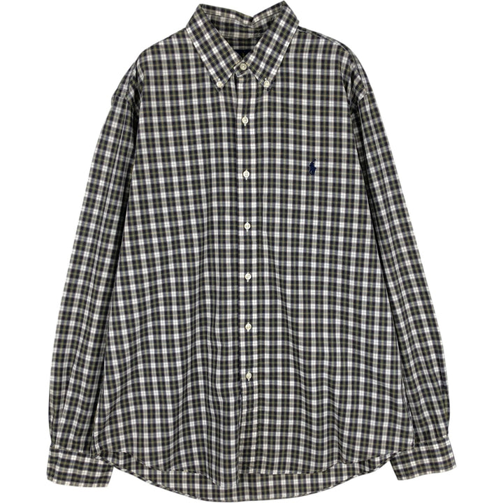 Ralph Lauren long sleeve button down check shirt, men's size L cotton multicolor Vintage Second Hand