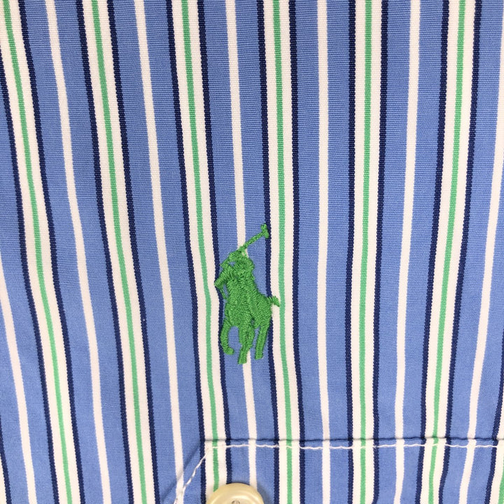 Ralph Lauren CUSTOM FIT long sleeve button down striped shirt men's XL size cotton Blue type light blue Vintage Second Hand