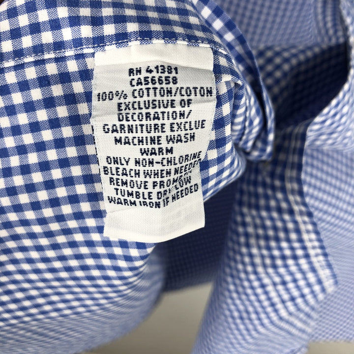 Ralph Lauren CUSTOM FIT Gingham Check Long Sleeve Button Down Check Shirt Men's L size cotton white type Vintage Second Hand