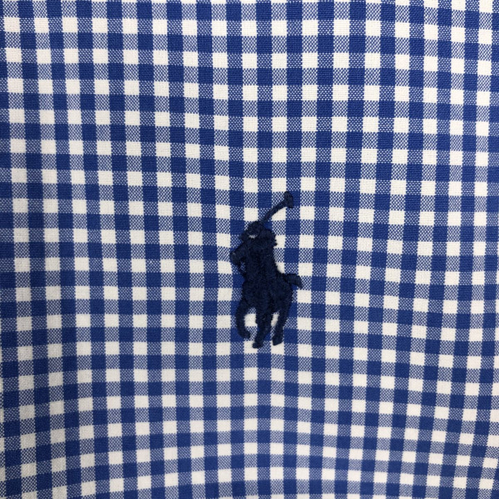 Ralph Lauren CUSTOM FIT Gingham Check Long Sleeve Button Down Check Shirt Men's L size cotton white type Vintage Second Hand