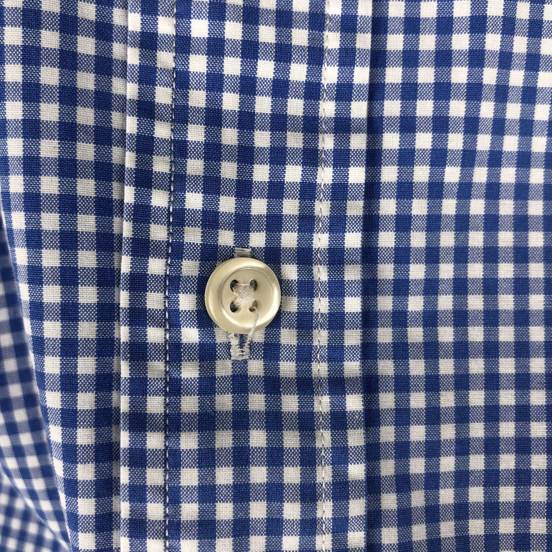 Ralph Lauren CUSTOM FIT Gingham Check Long Sleeve Button Down Check Shirt Men's L size cotton white type Vintage Second Hand