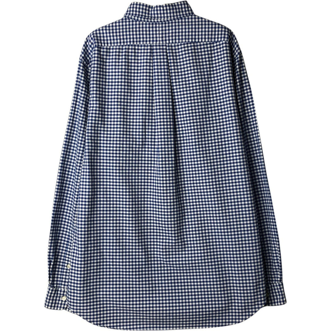 Ralph Lauren CUSTOM FIT Gingham Check Long Sleeve Button Down Check Shirt Men's XL cotton blue type Vintage Second Hand