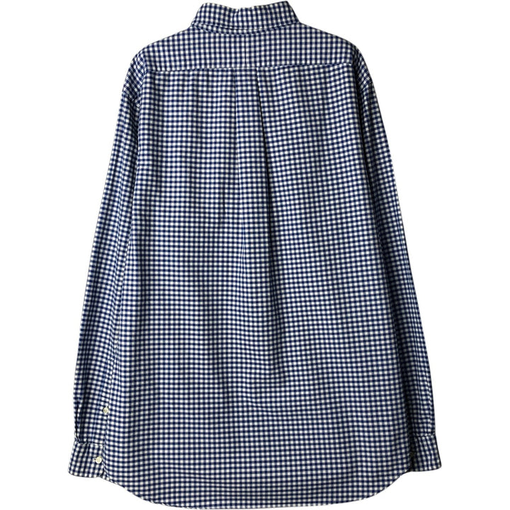 Ralph Lauren CUSTOM FIT Gingham Check Long Sleeve Button Down Check Shirt Men's XL cotton blue type Vintage Second Hand