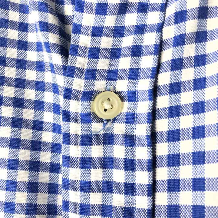Ralph Lauren CUSTOM FIT Gingham Check Long Sleeve Button Down Check Shirt Men's XL cotton blue type Vintage Second Hand