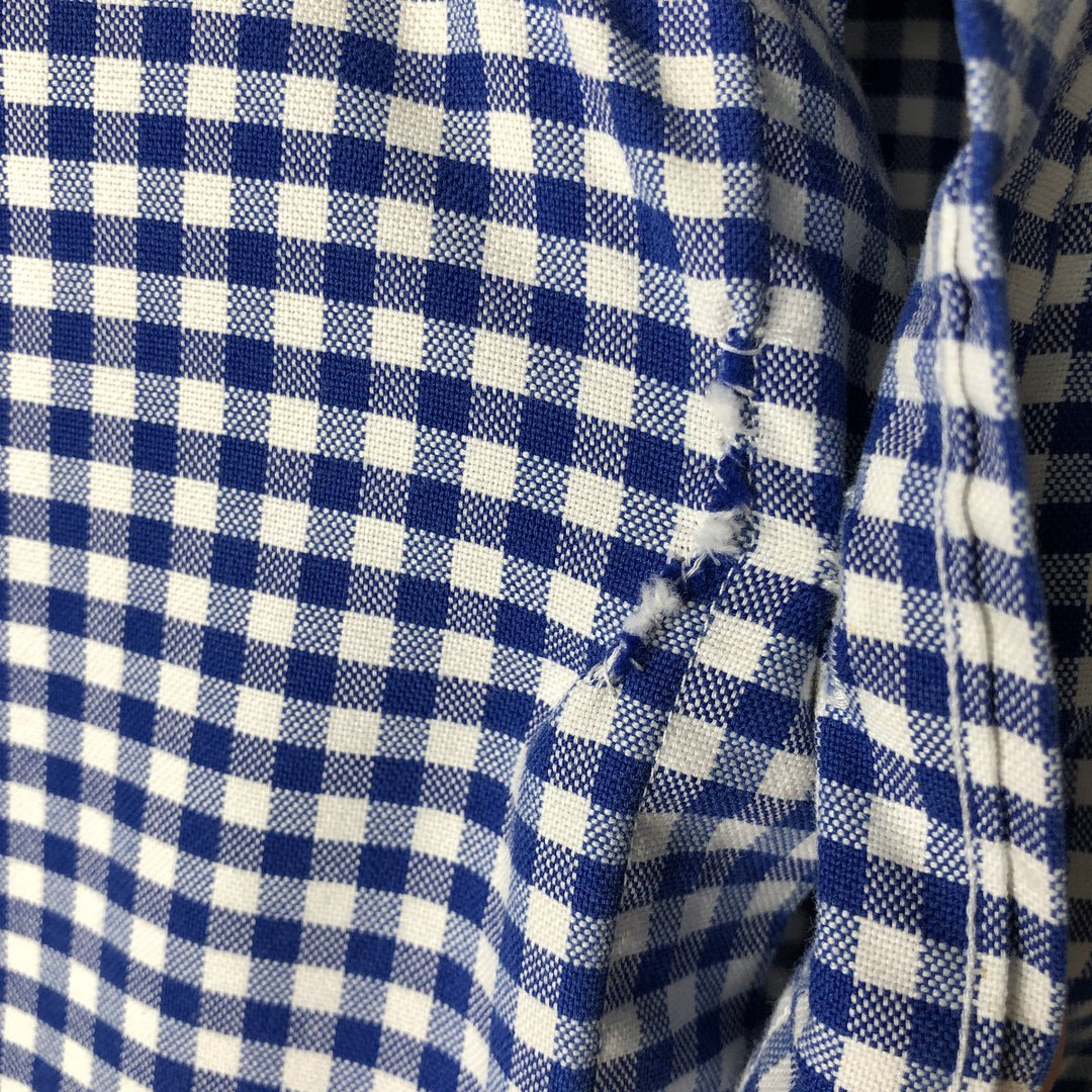Ralph Lauren CUSTOM FIT Gingham Check Long Sleeve Button Down Check Shirt Men's XL cotton blue type Vintage Second Hand
