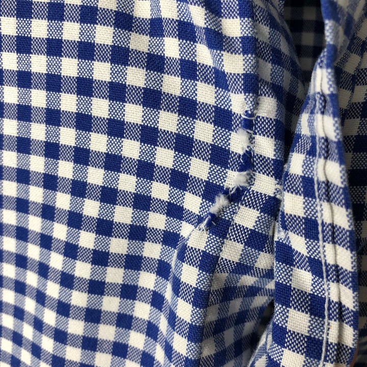 Ralph Lauren CUSTOM FIT Gingham Check Long Sleeve Button Down Check Shirt Men's XL cotton blue type Vintage Second Hand