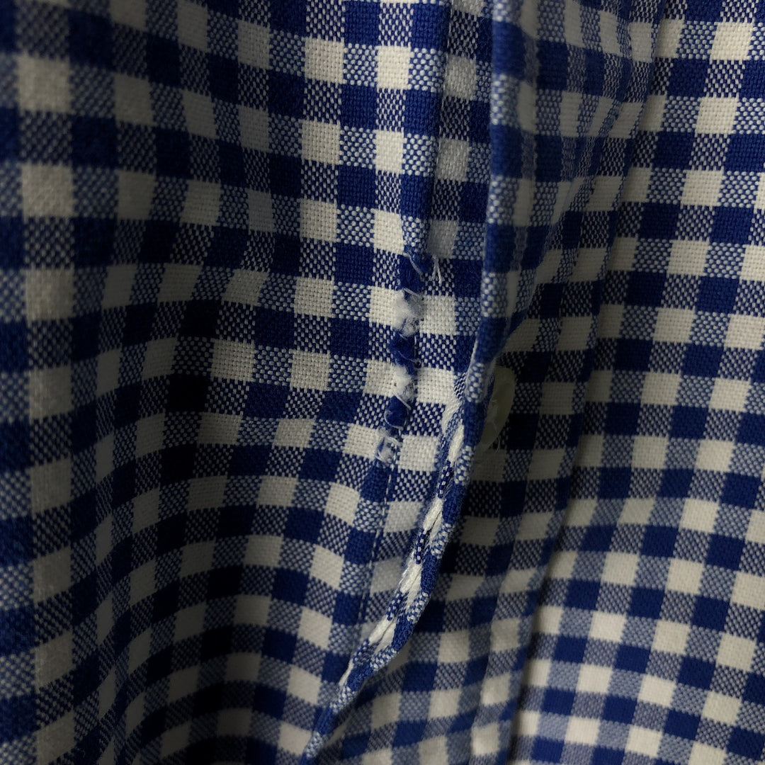 Ralph Lauren CUSTOM FIT Gingham Check Long Sleeve Button Down Check Shirt Men's XL cotton blue type Vintage Second Hand