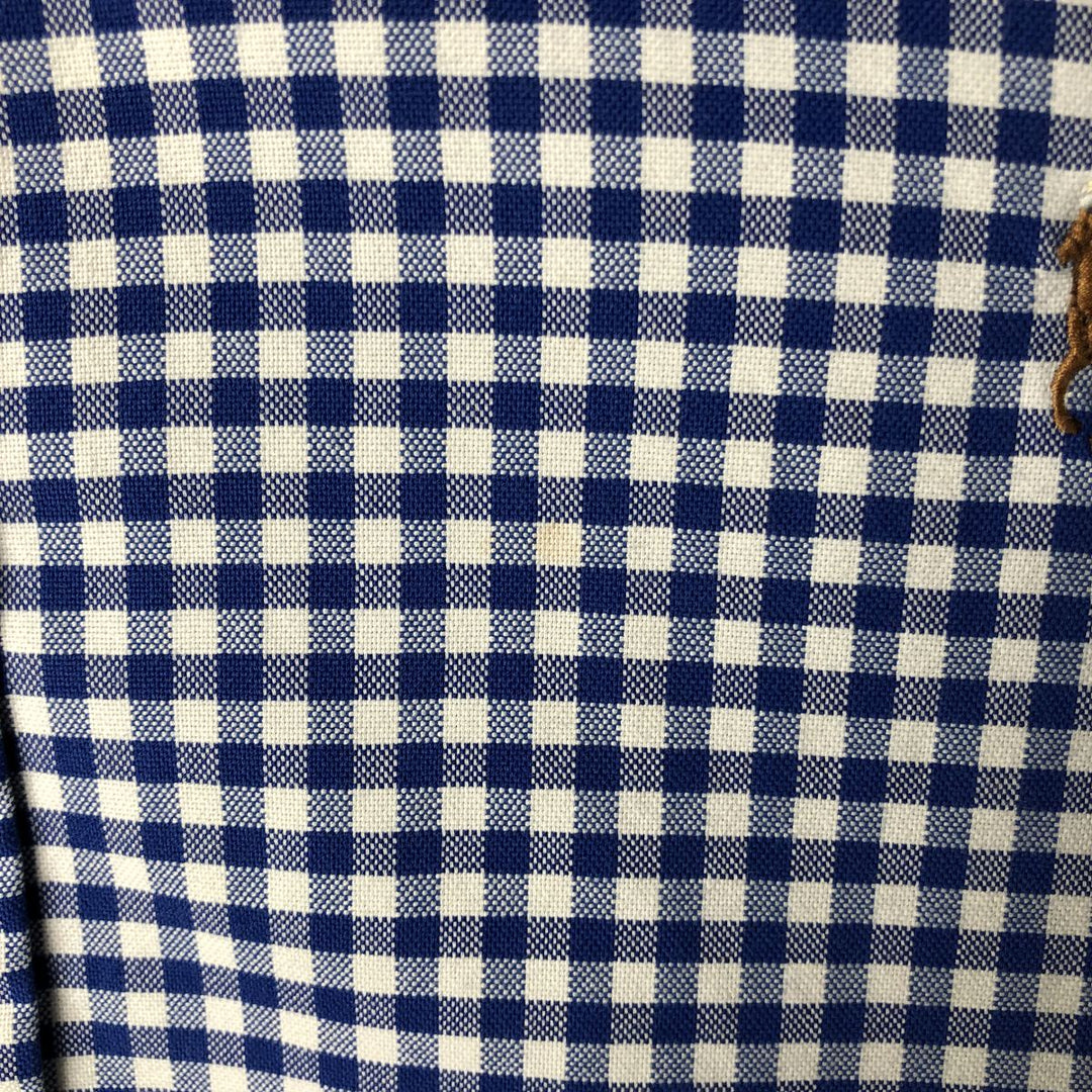 Ralph Lauren CUSTOM FIT Gingham Check Long Sleeve Button Down Check Shirt Men's XL cotton blue type Vintage Second Hand