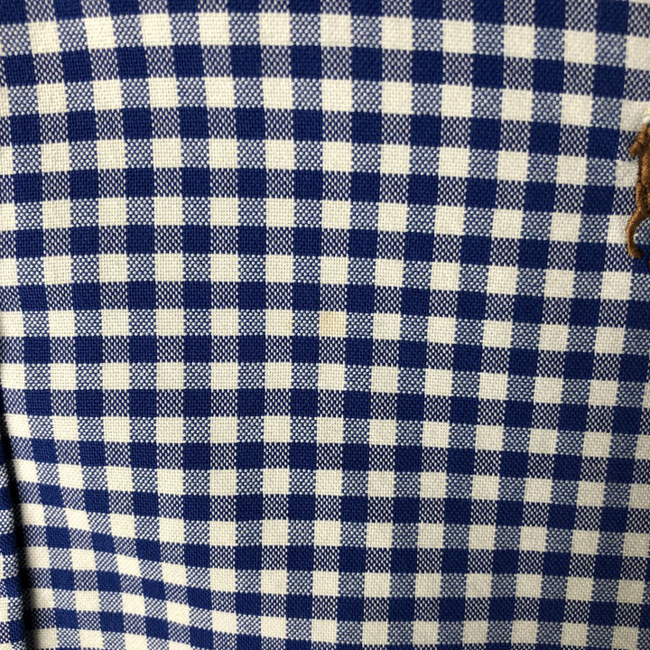 Ralph Lauren CUSTOM FIT Gingham Check Long Sleeve Button Down Check Shirt Men's XL cotton blue type Vintage Second Hand