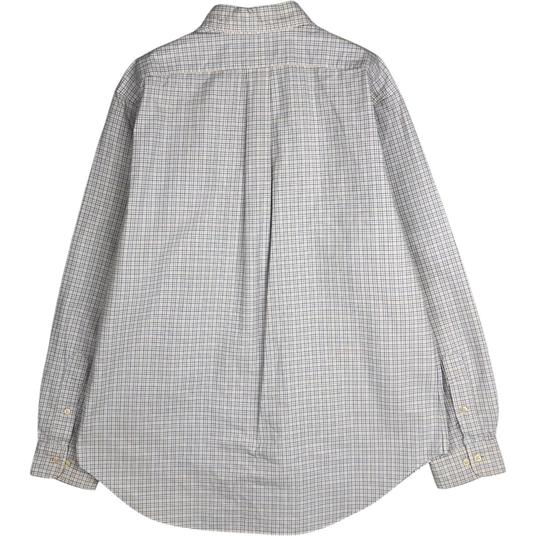 Ralph Lauren Classic Fit Long Sleeve Button Down Check Shirt Men's Size L cotton white type Vintage Second Hand