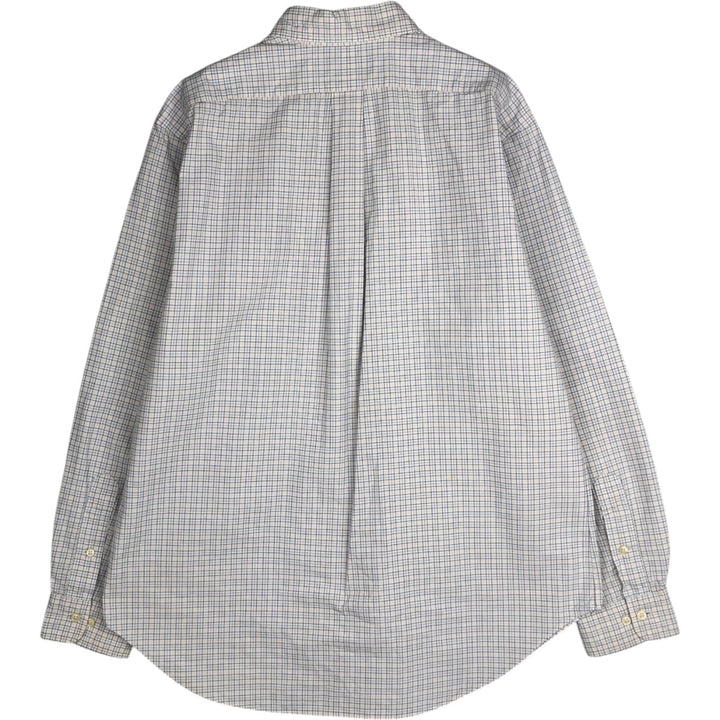 Ralph Lauren Classic Fit Long Sleeve Button Down Check Shirt Men's Size L cotton white type Vintage Second Hand