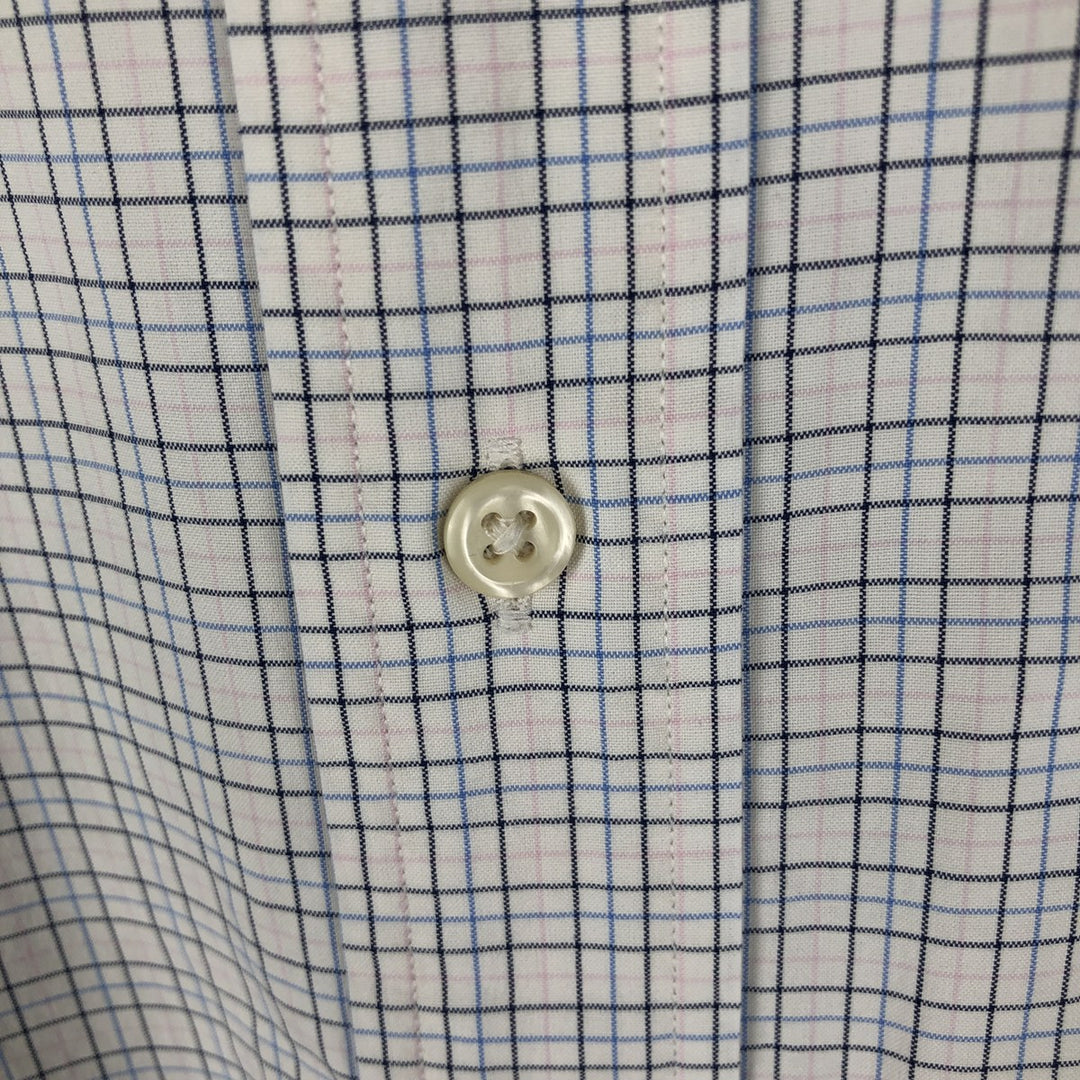 Ralph Lauren Classic Fit Long Sleeve Button Down Check Shirt Men's Size L cotton white type Vintage Second Hand