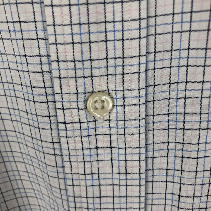 Ralph Lauren Classic Fit Long Sleeve Button Down Check Shirt Men's Size L cotton white type Vintage Second Hand