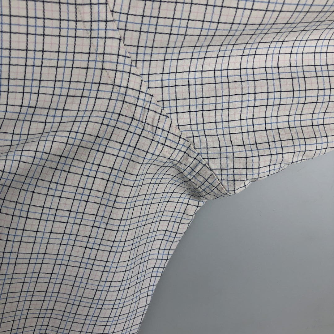 Ralph Lauren Classic Fit Long Sleeve Button Down Check Shirt Men's Size L cotton white type Vintage Second Hand