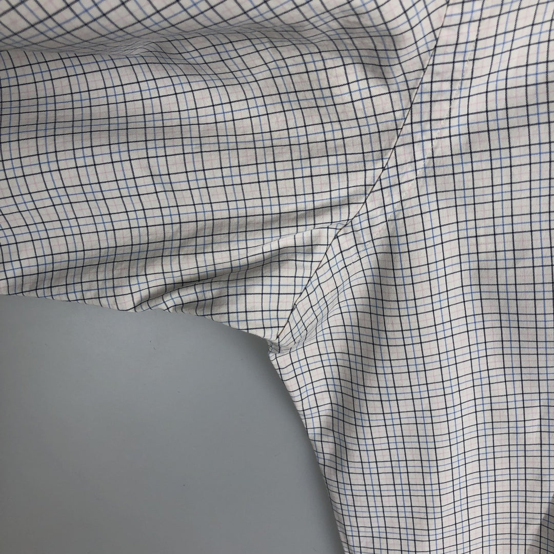 Ralph Lauren Classic Fit Long Sleeve Button Down Check Shirt Men's Size L cotton white type Vintage Second Hand