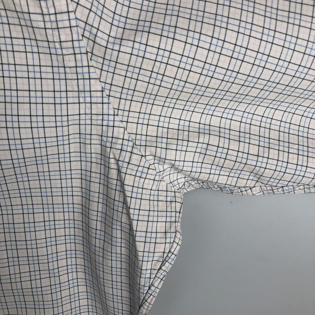 Ralph Lauren Classic Fit Long Sleeve Button Down Check Shirt Men's Size L cotton white type Vintage Second Hand
