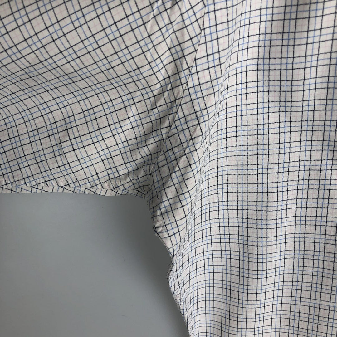 Ralph Lauren Classic Fit Long Sleeve Button Down Check Shirt Men's Size L cotton white type Vintage Second Hand