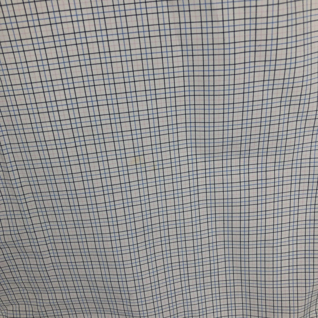 Ralph Lauren Classic Fit Long Sleeve Button Down Check Shirt Men's Size L cotton white type Vintage Second Hand