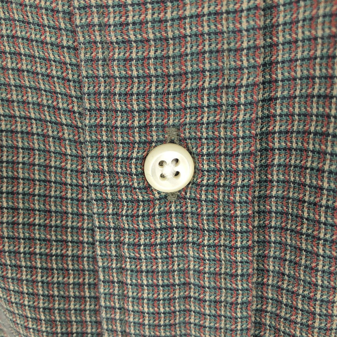 Ralph Lauren BLAIRE long sleeve button down check shirt, men's size M cotton Green type dark green Vintage Second Hand