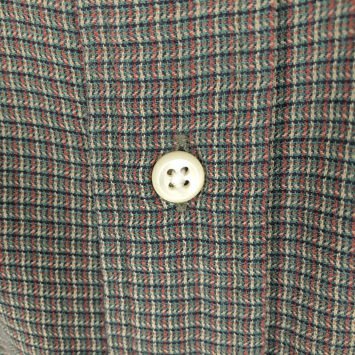 Ralph Lauren BLAIRE long sleeve button down check shirt, men's size M cotton Green type dark green Vintage Second Hand
