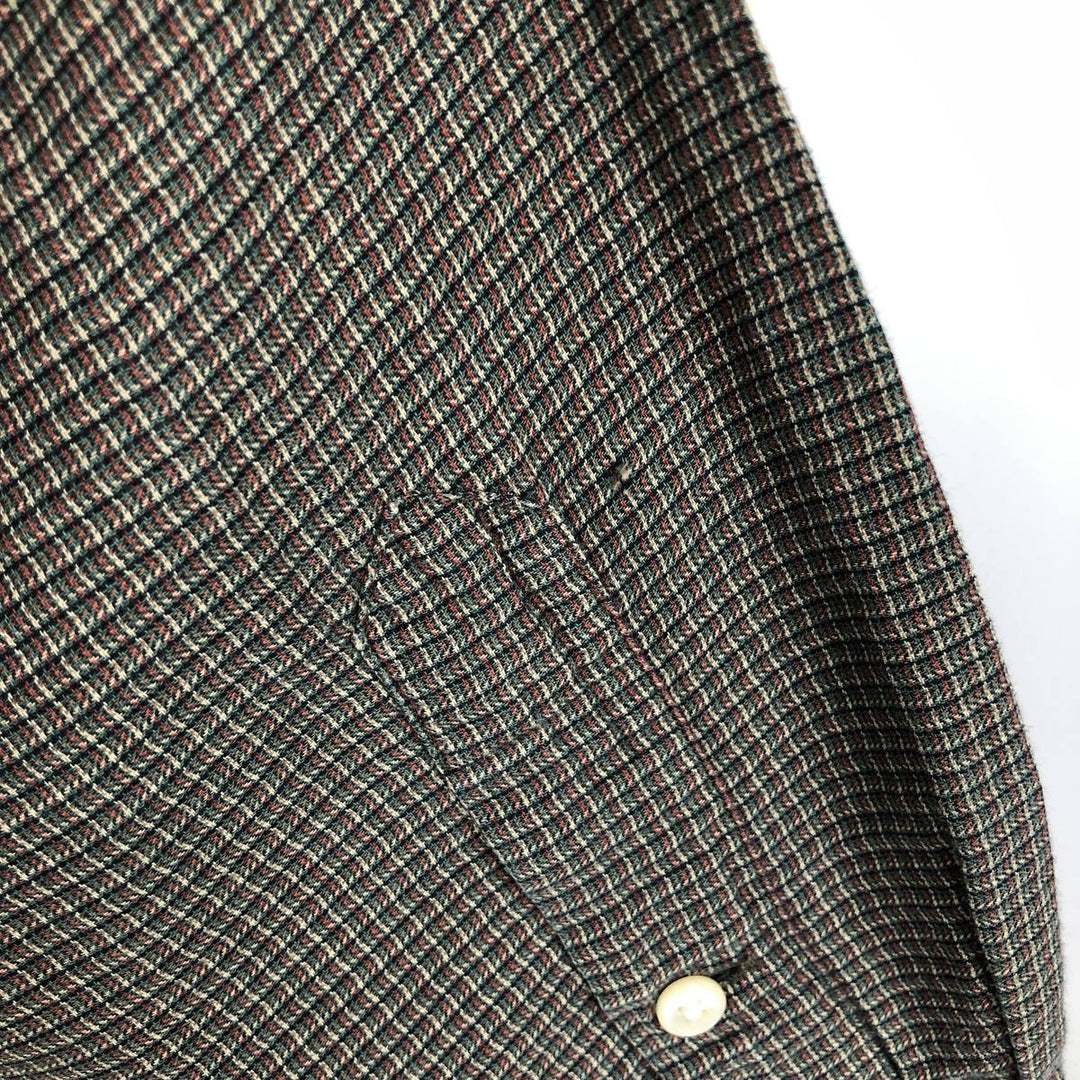 Ralph Lauren BLAIRE long sleeve button down check shirt, men's size M cotton Green type dark green Vintage Second Hand