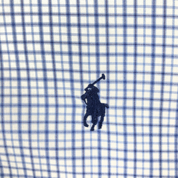 Ralph Lauren CUSTOM FIT long sleeve button down check shirt men's XL size cotton white type Vintage Second Hand