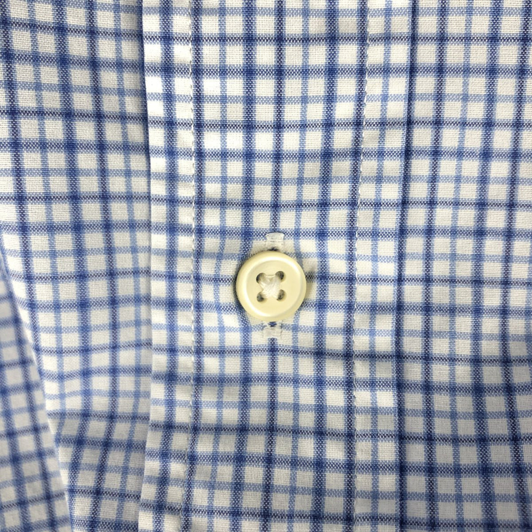Ralph Lauren CUSTOM FIT long sleeve button down check shirt men's XL size cotton white type Vintage Second Hand