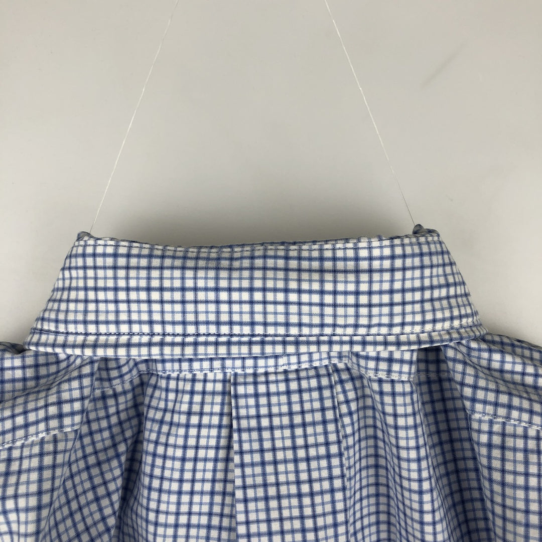 Ralph Lauren CUSTOM FIT long sleeve button down check shirt men's XL size cotton white type Vintage Second Hand