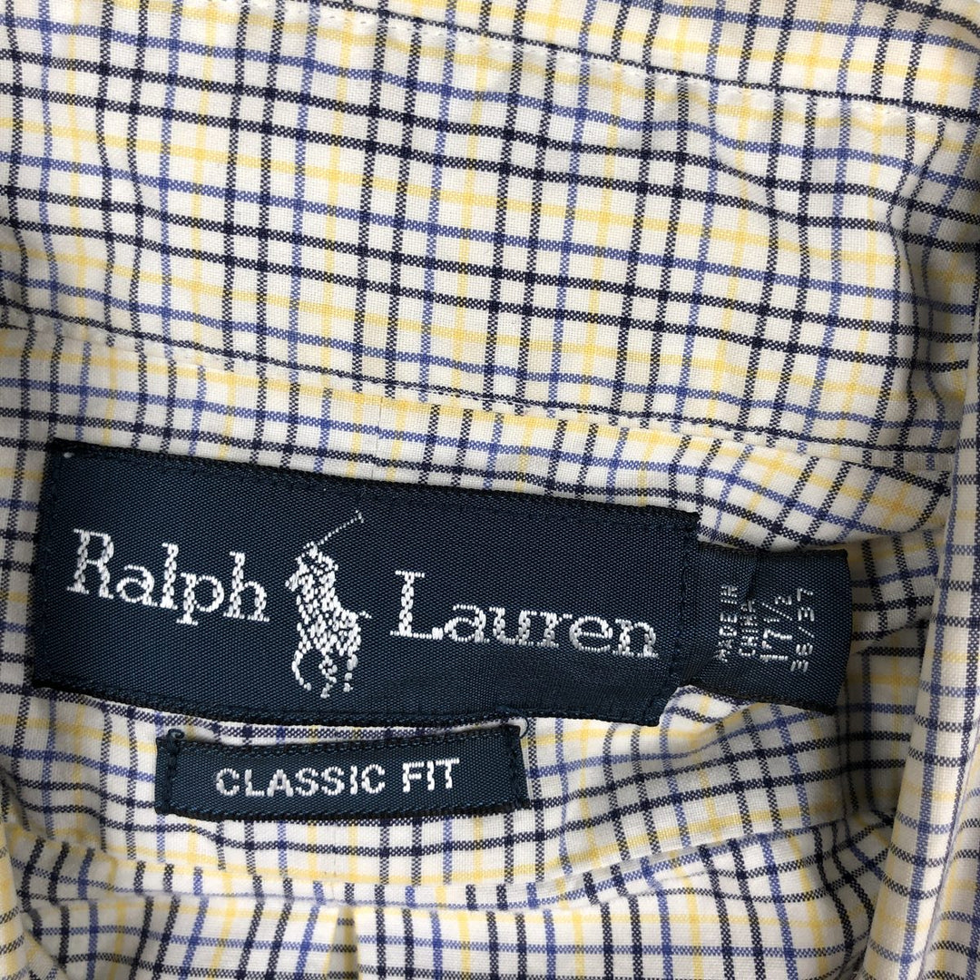 Ralph Lauren Classic Fit Long Sleeve Button Down Check Shirt Men's XL cotton white type Vintage Second Hand