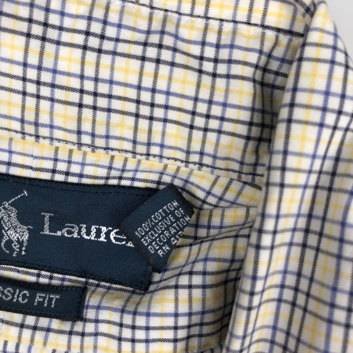 Ralph Lauren Classic Fit Long Sleeve Button Down Check Shirt Men's XL cotton white type Vintage Second Hand