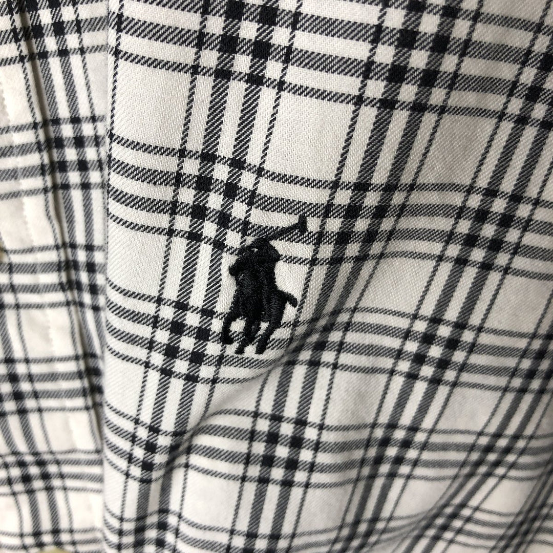 Ralph Lauren RALPH LAUREN GOLF BLAKE long-sleeved button-down check shirt, men's size L cotton white type Vintage Second Hand